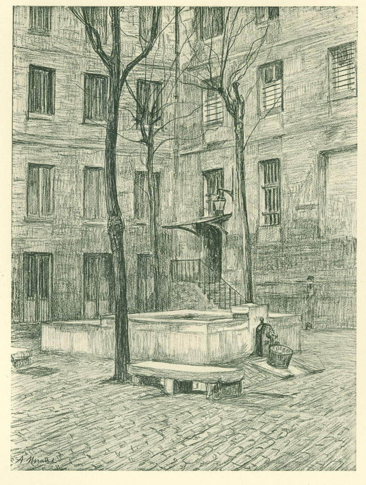 Exterior view, central courtyard, water well